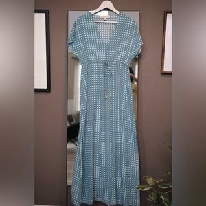 Michael Kors Blue and White Maxi Sundress